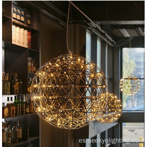 Lámpara de colgante de bola de lámpara de fuego artificial cromado
